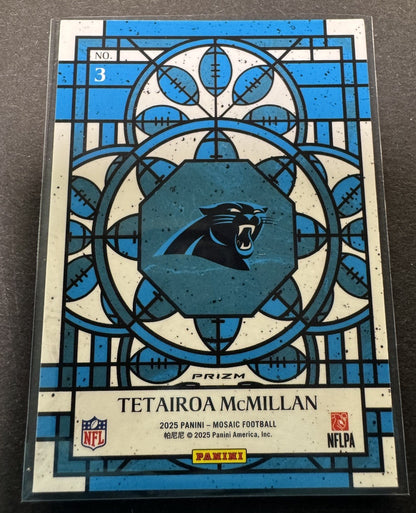 2025 Mosaic Tetairoa McMillan RC Stained Glass SSP Case Hit Prizm #3 Panthers