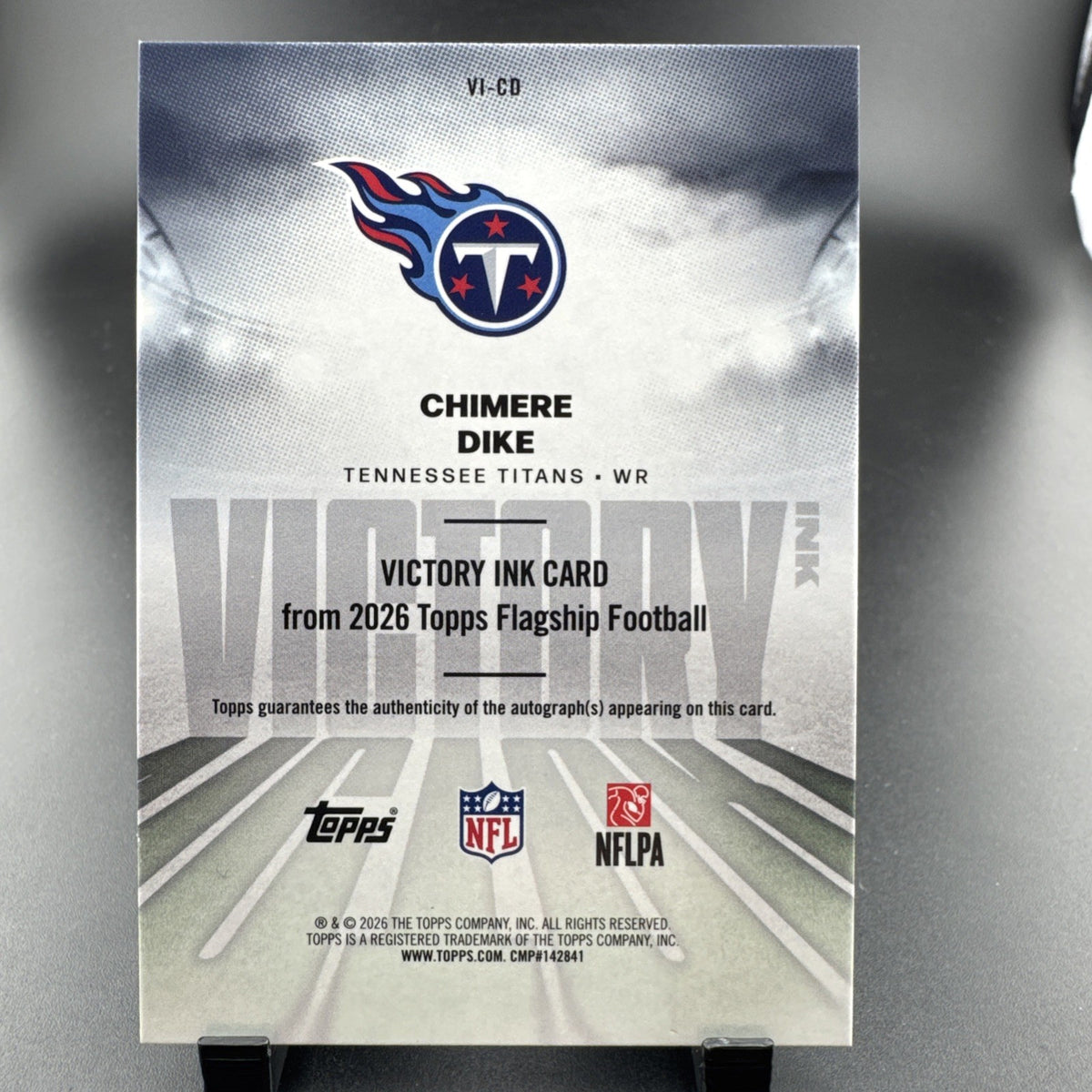 Topps Flagship Football 2026 Chimere Dike Victory Ink Auto Titans #VI-CD