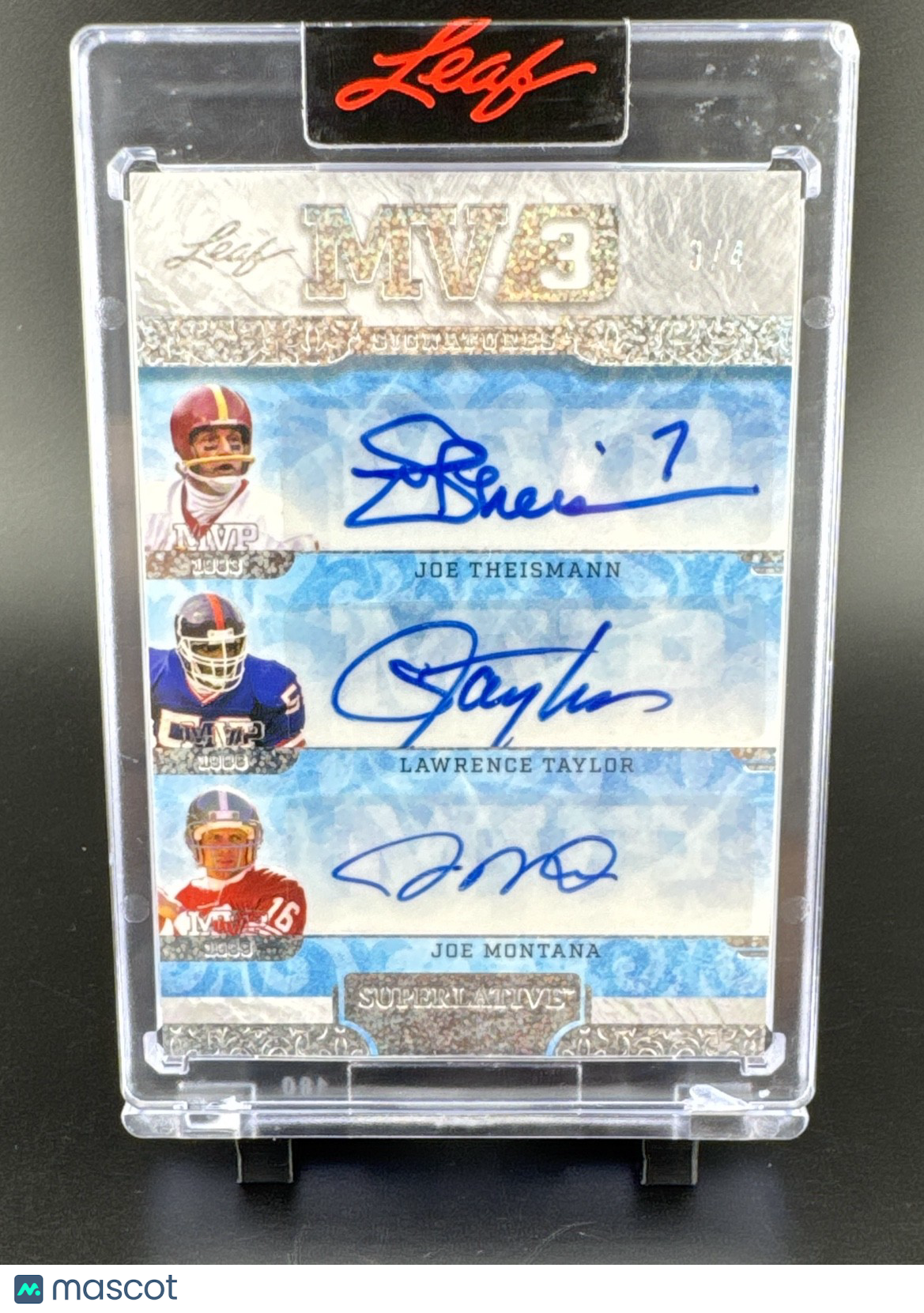 2023 Leaf Superlative - MV 3 Joe Montana, Lawrence Taylor, Joe Theismann #MV3-11
