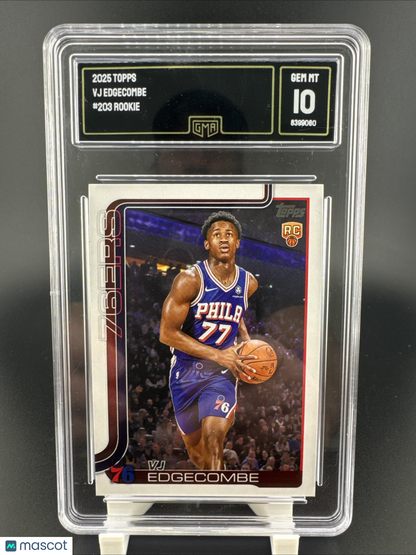 2025-26 Topps VJ Edgecombe #203 RC GMA GM 10 Philadelphia 76ers