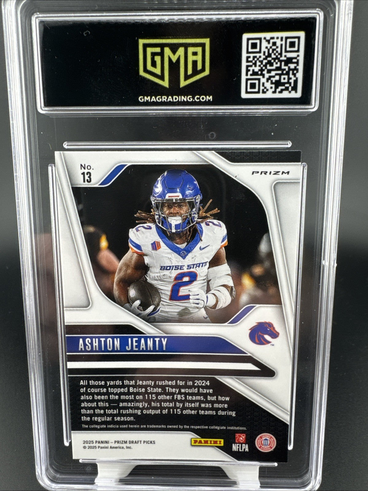2025 Panini Prizm Draft Picks - Ashton Jeanty #13 Purple Wave Prizm (RC) GMA 10