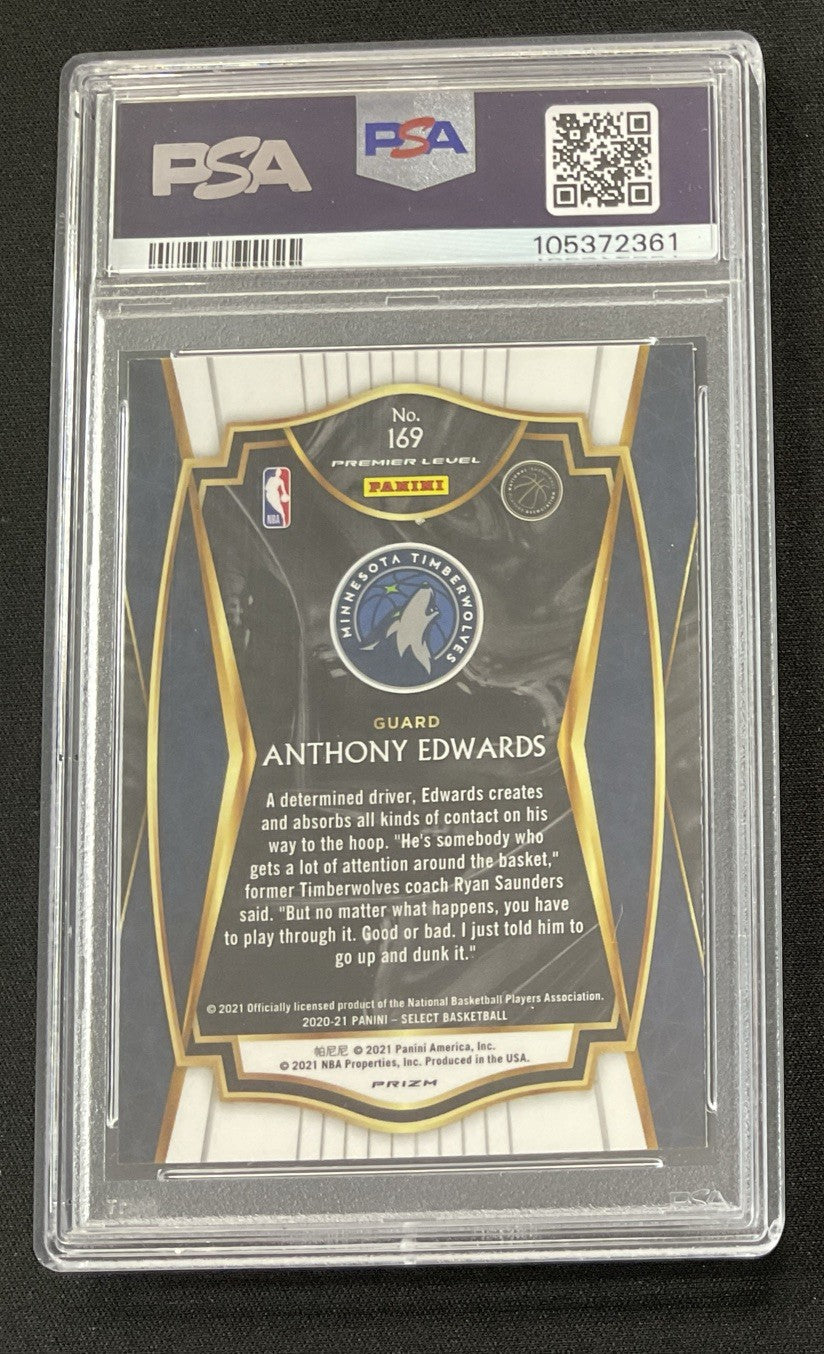 2020 Panini Select PSA 9 Anthony Edwards RC red/white/orange shimmer #169 WOLVES