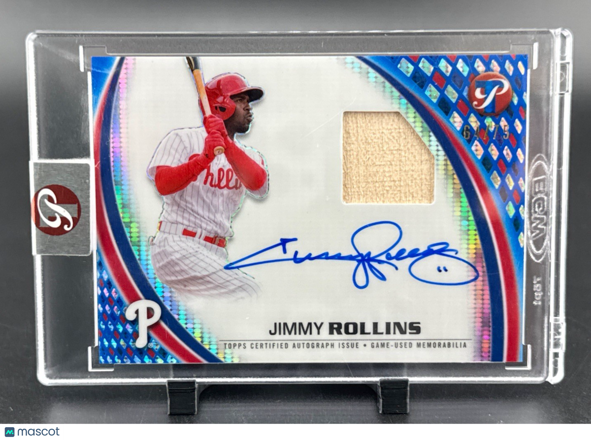 JIMMY ROLLINS #/75 SP RELIC AUTO! 2026 Topps Pristine Blue PHILLIES SP AUTO