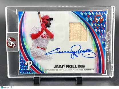 JIMMY ROLLINS #/75 SP RELIC AUTO! 2026 Topps Pristine Blue PHILLIES SP AUTO