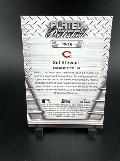 2026 Topps Pristine Sal Stewart RC Orange /25 (2 + 25 JSY) Plate Polished #PP-26