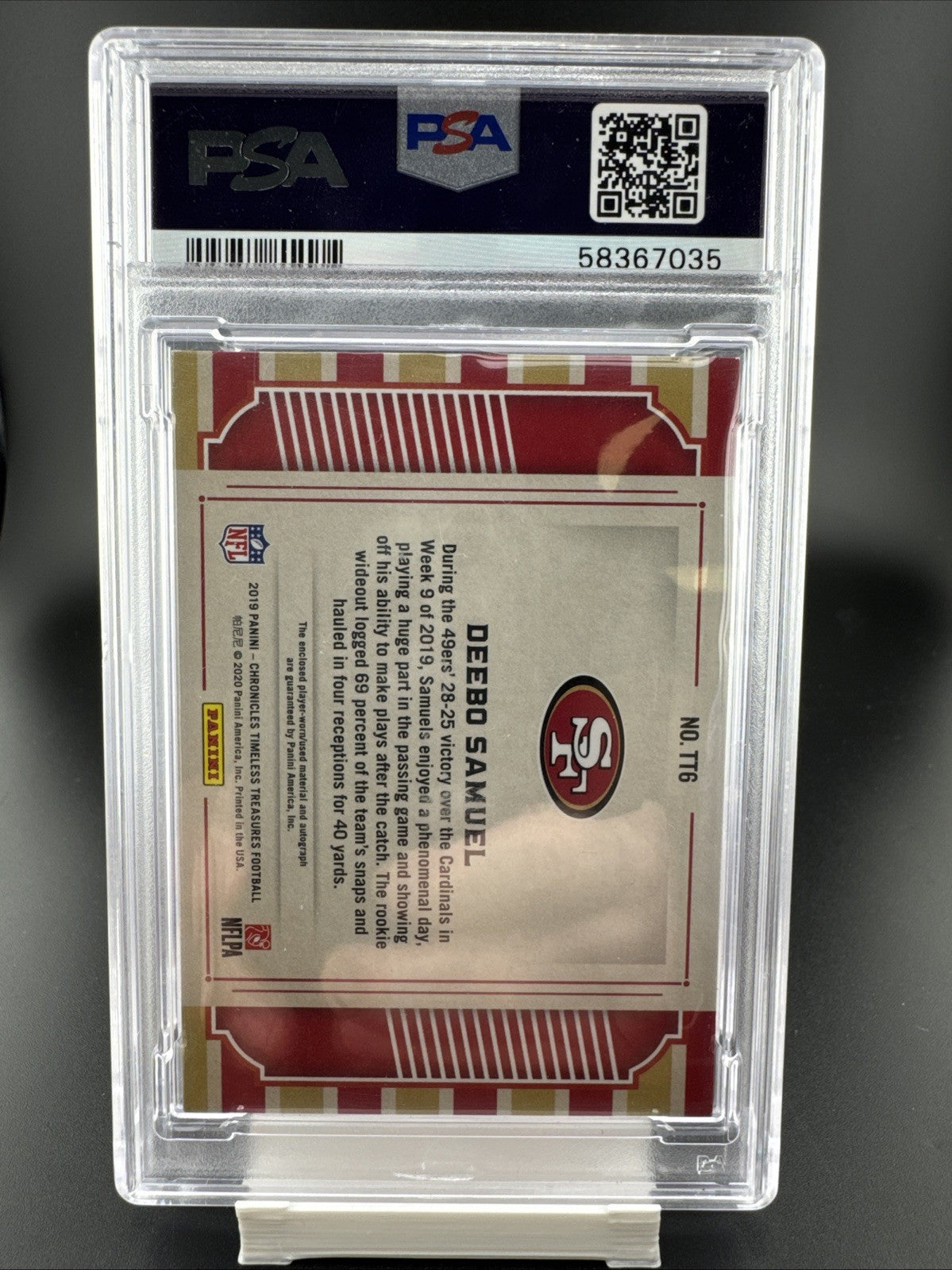 2019 Panini Chronicles - Timeless Treasures Jersey Autographs Deebo Samuel #TT6