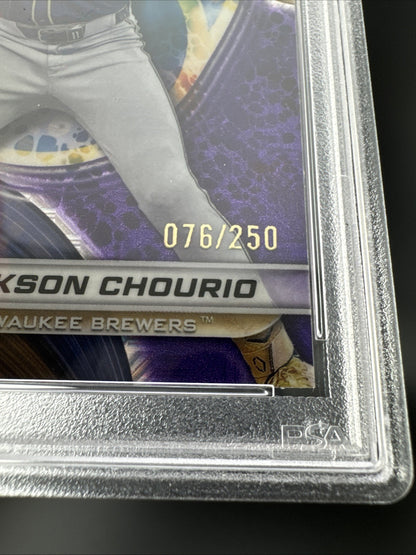2024 Bowman’s Best Jackson Chourio #38 Purple Mojo 76/250 PSA GM 10