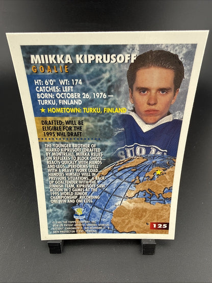 1994-95 Topps Finest - World Junior Championships Miikka Kiprusoff #125...