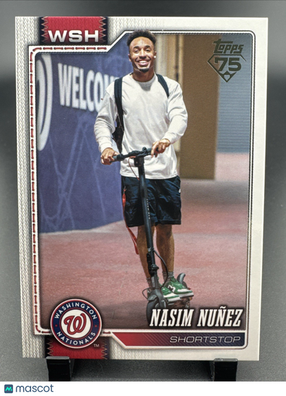 Topps 2026 Series 2 Nasim Nunez Nationals #645 Golden Mirror Image Variation