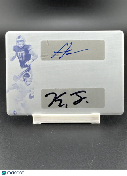 2022 Leaf Trinity Print Plate 1/1 Dual Auto Aidan Hutchinson Kayvon Thibodeaux