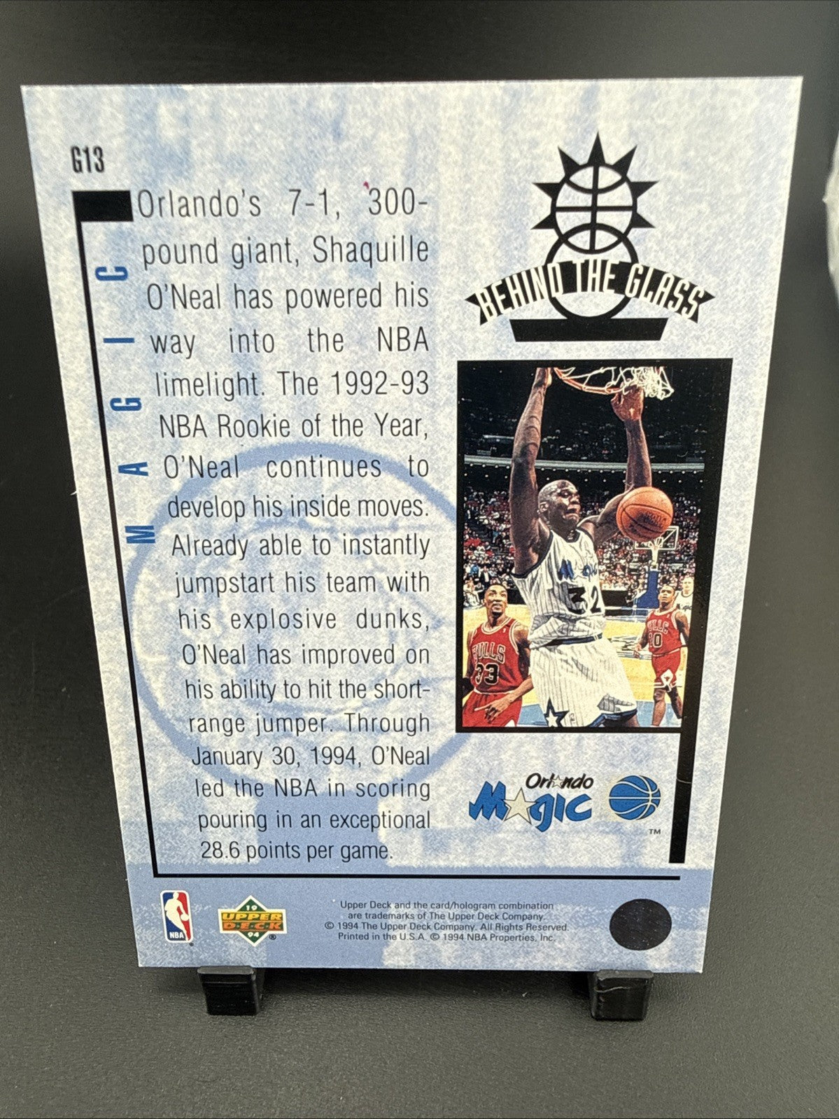 1993-94 Upper Deck Special Edition - Behind the Glass Shaquille O'Neal #G13