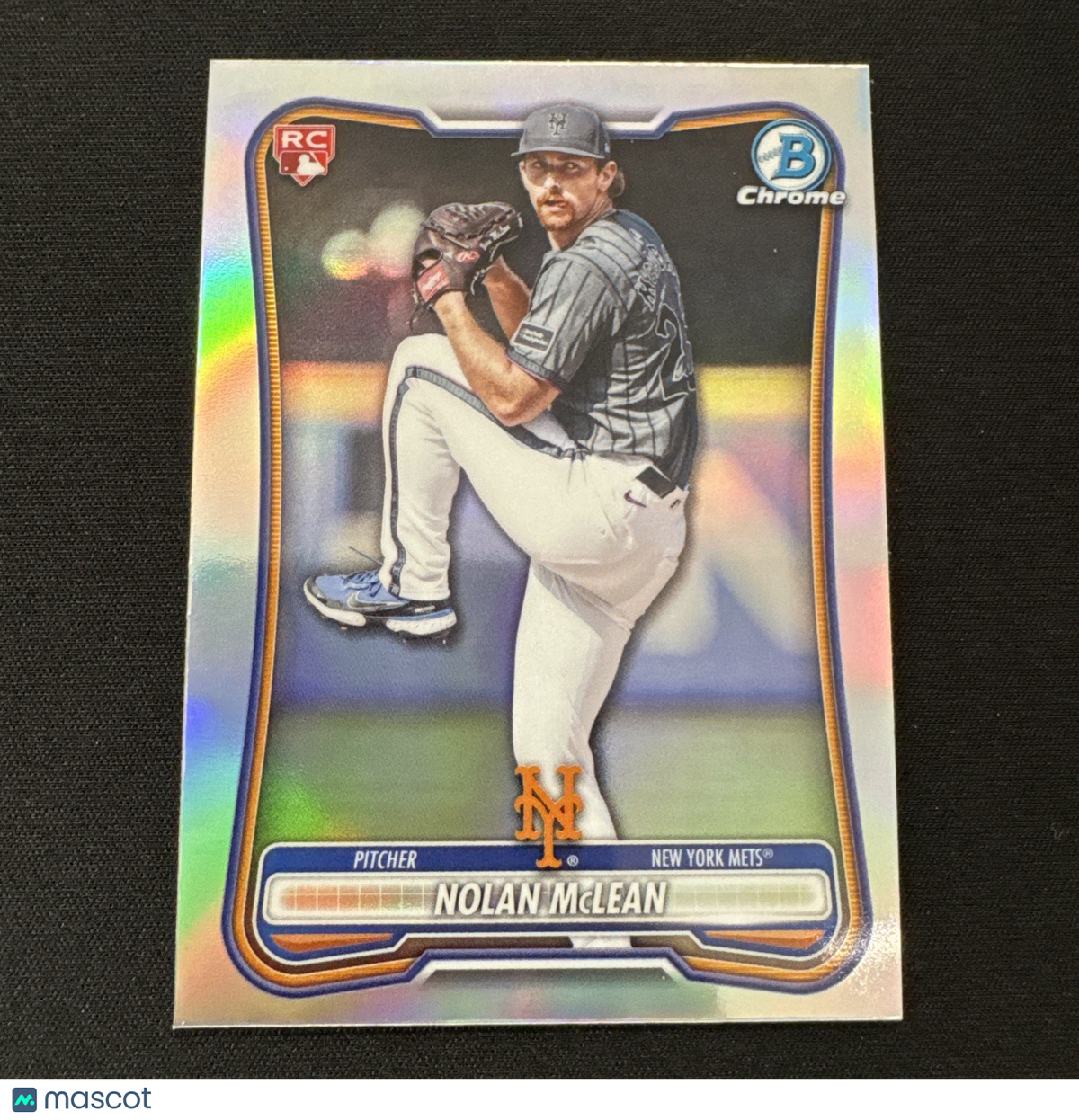 Nolan McLean 2026 Bowman Chrome RED ROOKIE LOGO Refractor RC #85 Mets