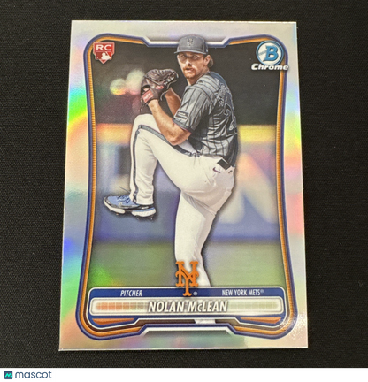 Nolan McLean 2026 Bowman Chrome RED ROOKIE LOGO Refractor RC #85 Mets