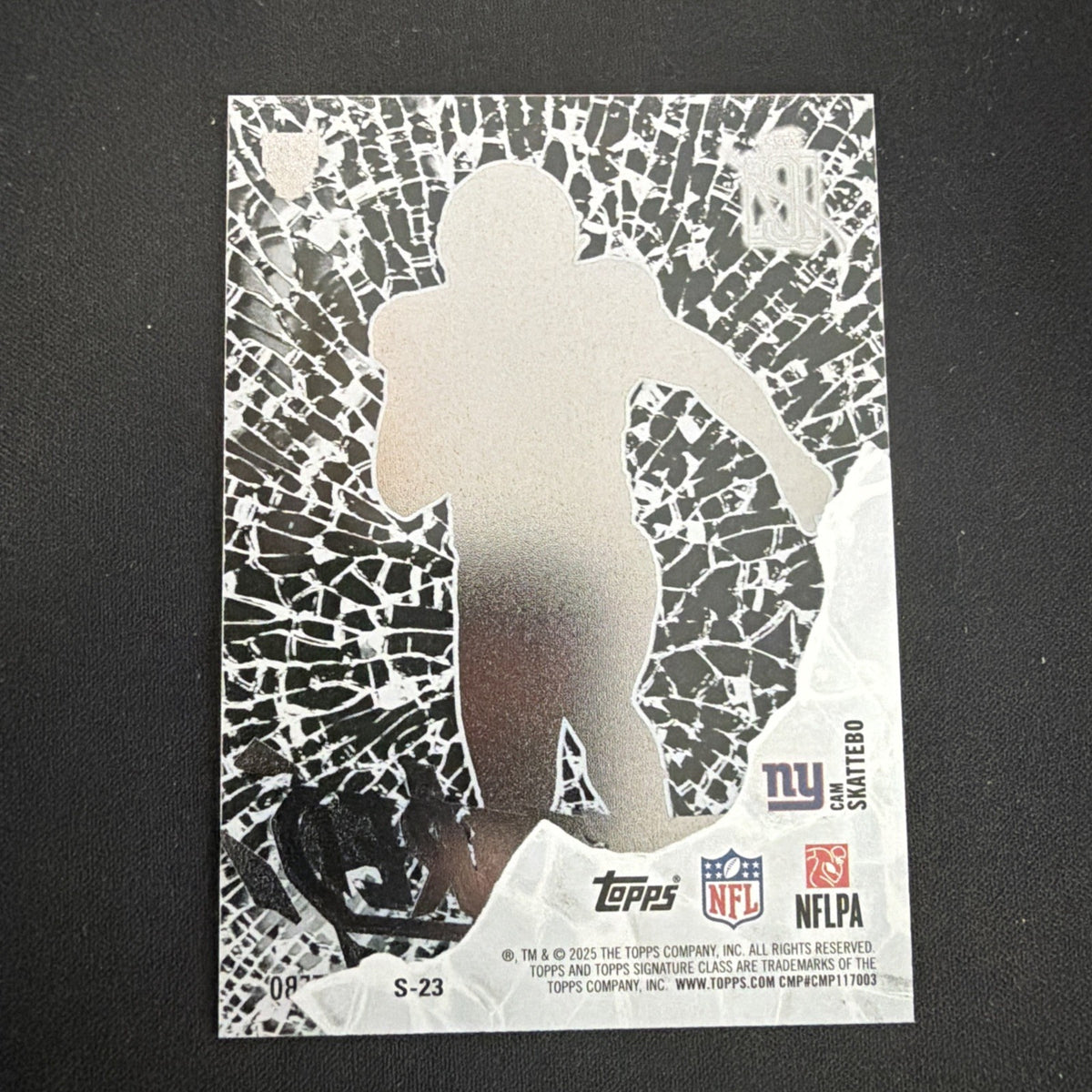 Cam Skattebo Shattered Topps signature class football SSP