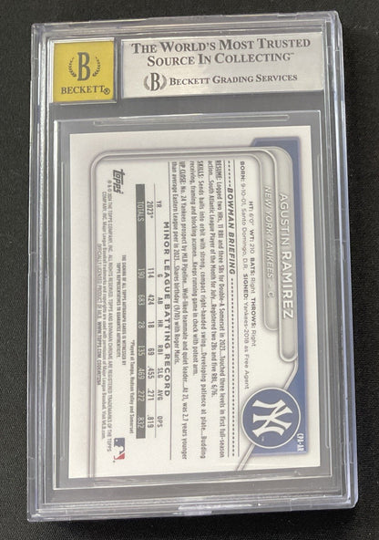 2024 BOWMAN CHROME PROSPECT AUTO #CPAAR AGUSTIN RAMIREZ  Beckett  9 Auto 10