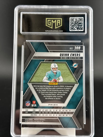 2025 Panini Mosaic Rookie Quinn Ewers #308 Mosaic Prizm (RC) GMA 10