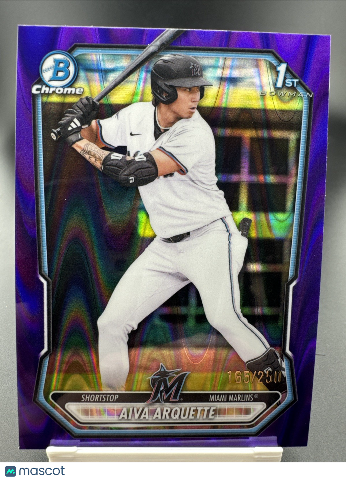 2026 Topps Bowman Chrome Aiva Arquette 165/250 Purple Lava