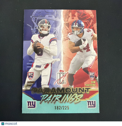 2025 Topps Signature Class Paramount Pairings Jaxson Dart/Cam Skattebo /225