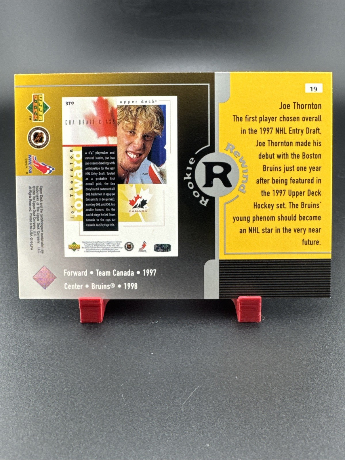 1998-99 Upper Deck Joe Thornton Rookie Rewind #19