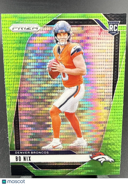 2024 Panini Prizm - Rookies Bo Nix #309 Neon Green Pulsar Prizm (RC)