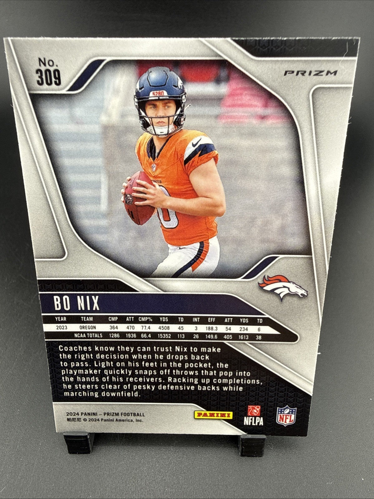 2024 Panini Prizm - Rookies Bo Nix #309 Neon Green Pulsar Prizm (RC)