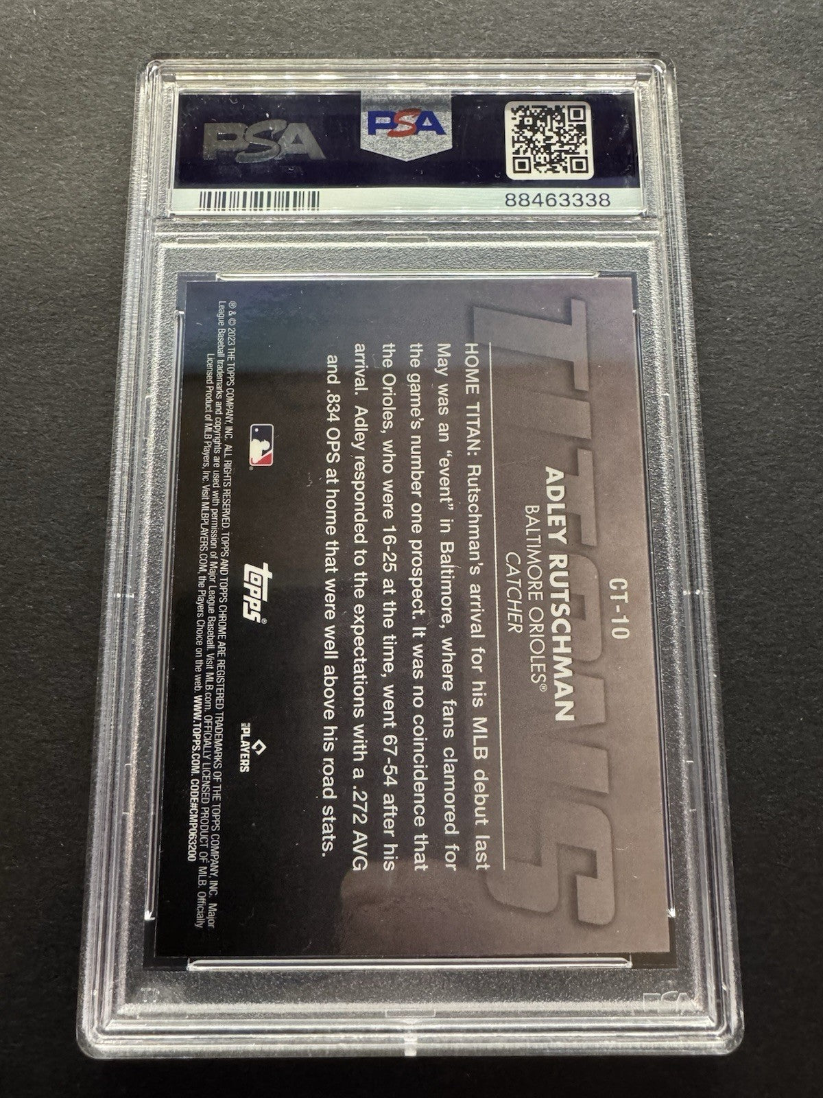 2023 TOPPS CHROME TOPPS CHROME TITANS CT10 ADLEY RUTSCHMAN ROOKIE CARD RC PSA 10