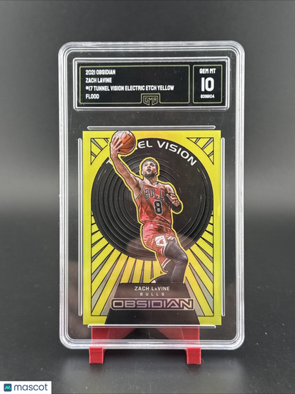 2021 Obsidian Zach Lavine #17 Tunnel Vision Electric Etch Yellow Flood