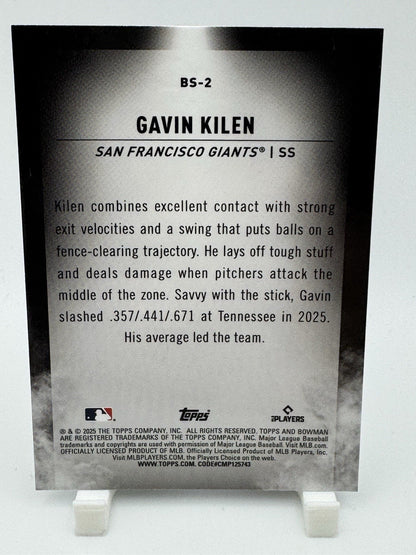 2025 Bowman Draft Chrome Gavin Kilen Spotlight SSP #BS-2 San Francisco Giants