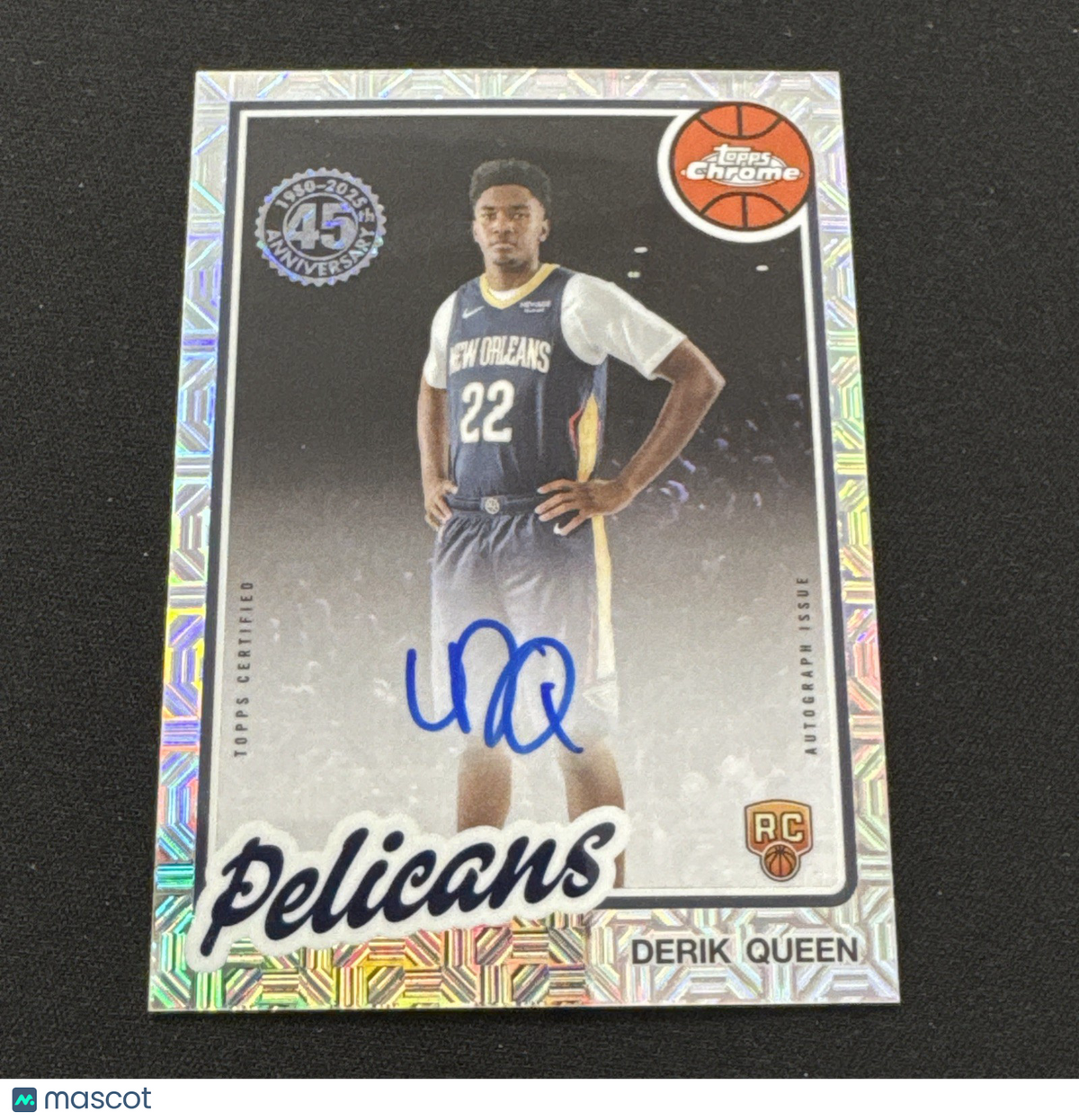 2025-26 Topps Flagship Derik Queen Silver Pack Mojo Rookie Auto NO Pelicans RC