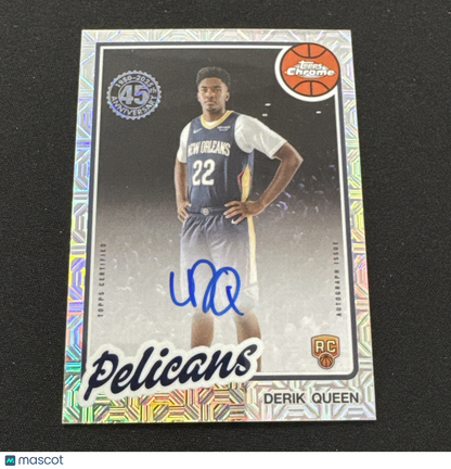 2025-26 Topps Flagship Derik Queen Silver Pack Mojo Rookie Auto NO Pelicans RC