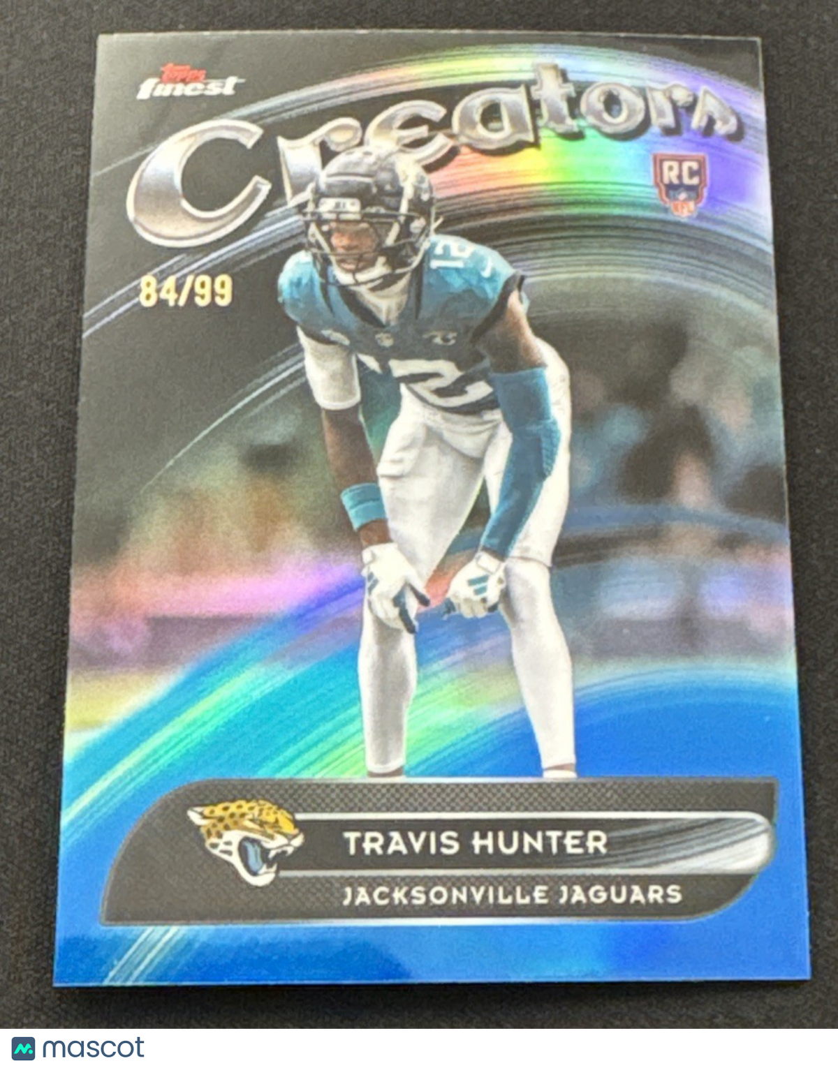 2025 Topps Finest, TRAVIS HUNTER Blue Refractor  /99 CR-14 RC