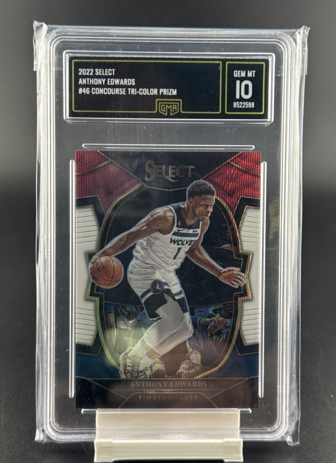 2022-23 Panini Select - Concourse Anthony Edwards #46 Tri-Color Prizm