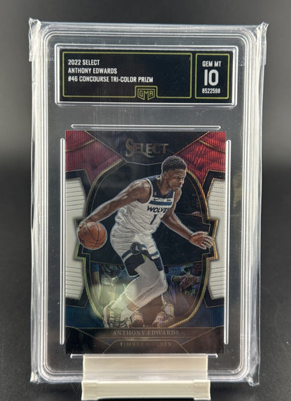 2022-23 Panini Select - Concourse Anthony Edwards #46 Tri-Color Prizm
