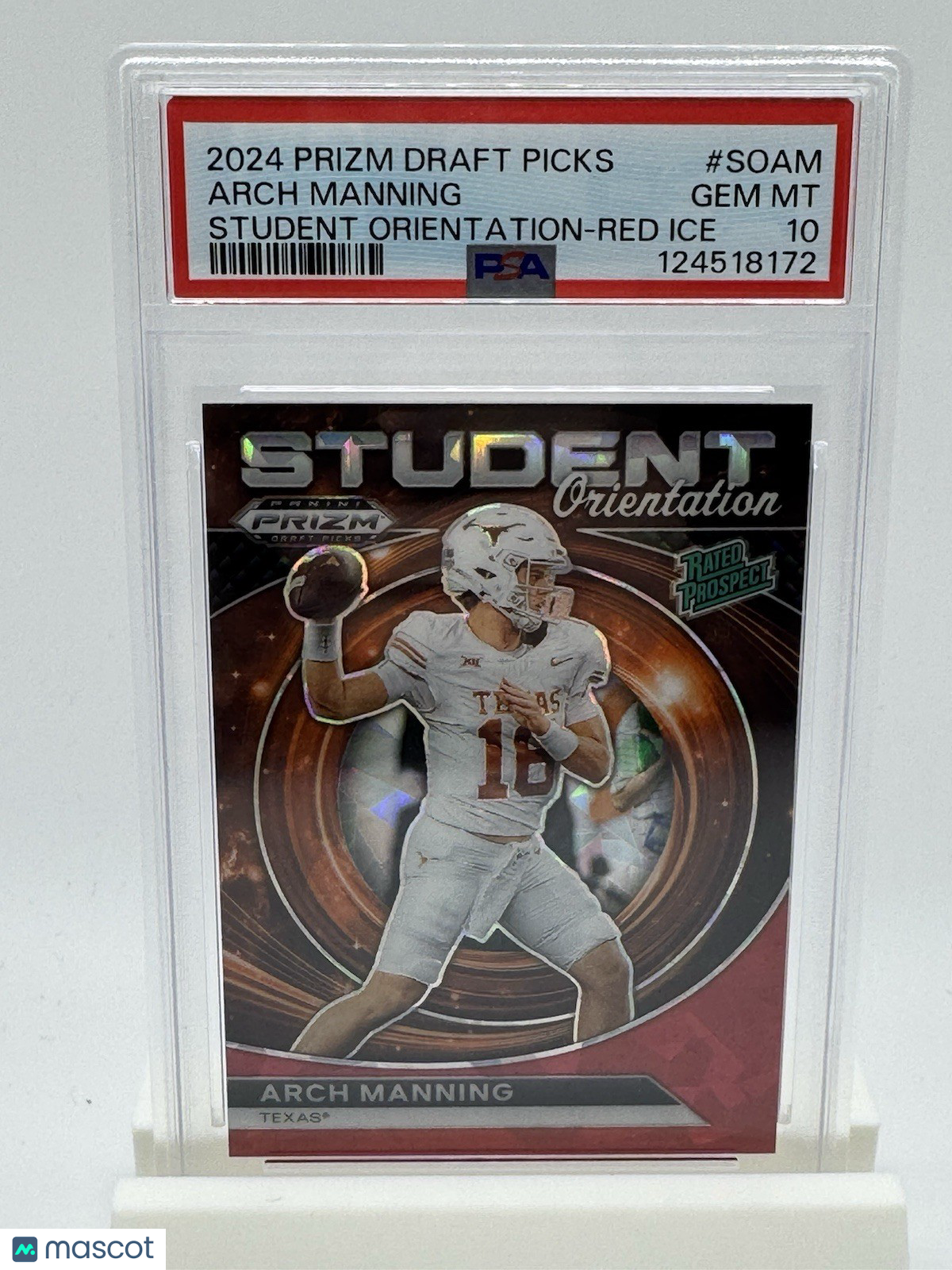2024 Prizm DP  Student Orientation Arch Manning Red Ice Prizm (RC) PSA 10