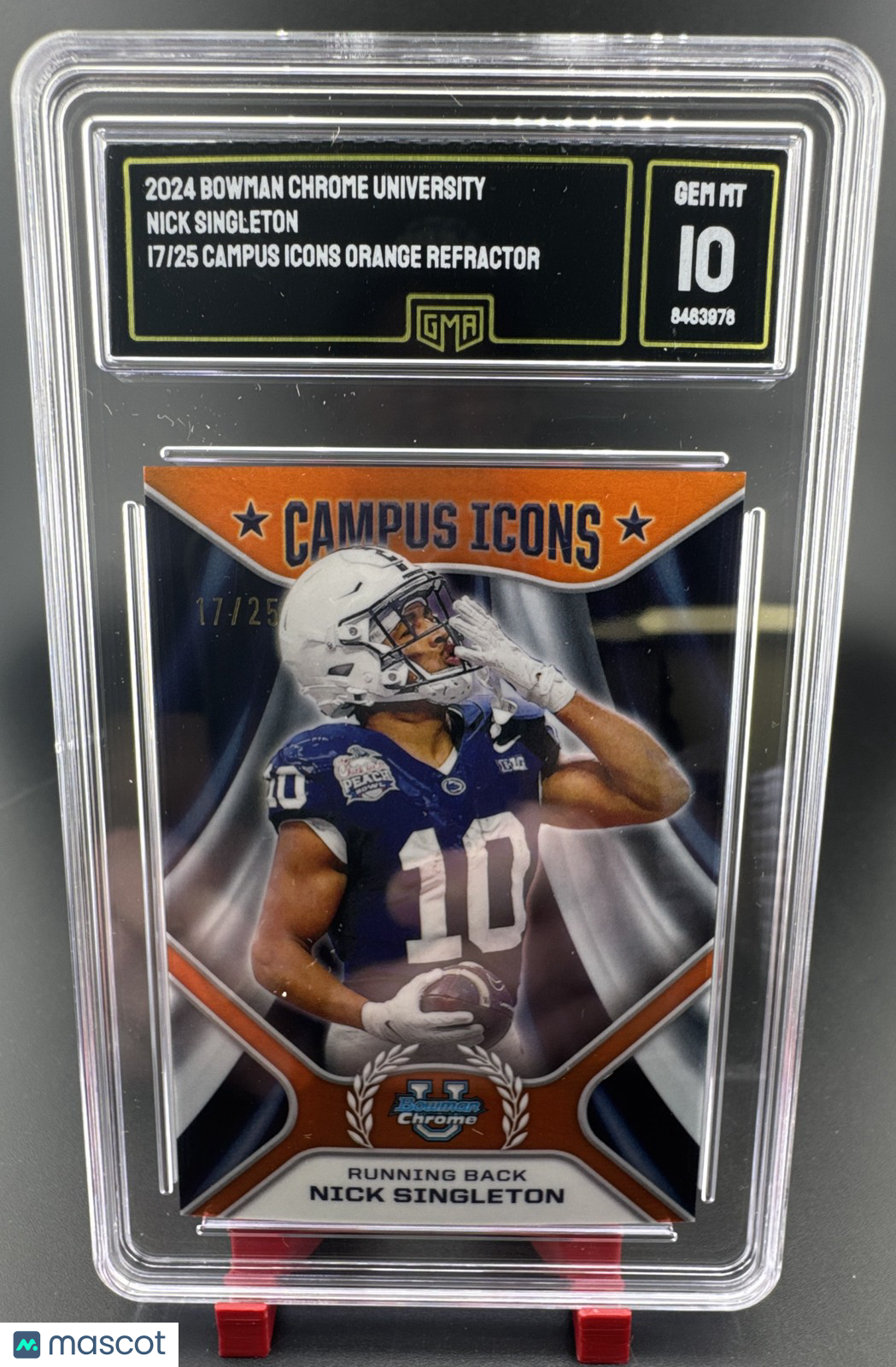 2024 Bowman University Chrome - Campus Icons Nick Singleton #CI-17 Orange 17/25