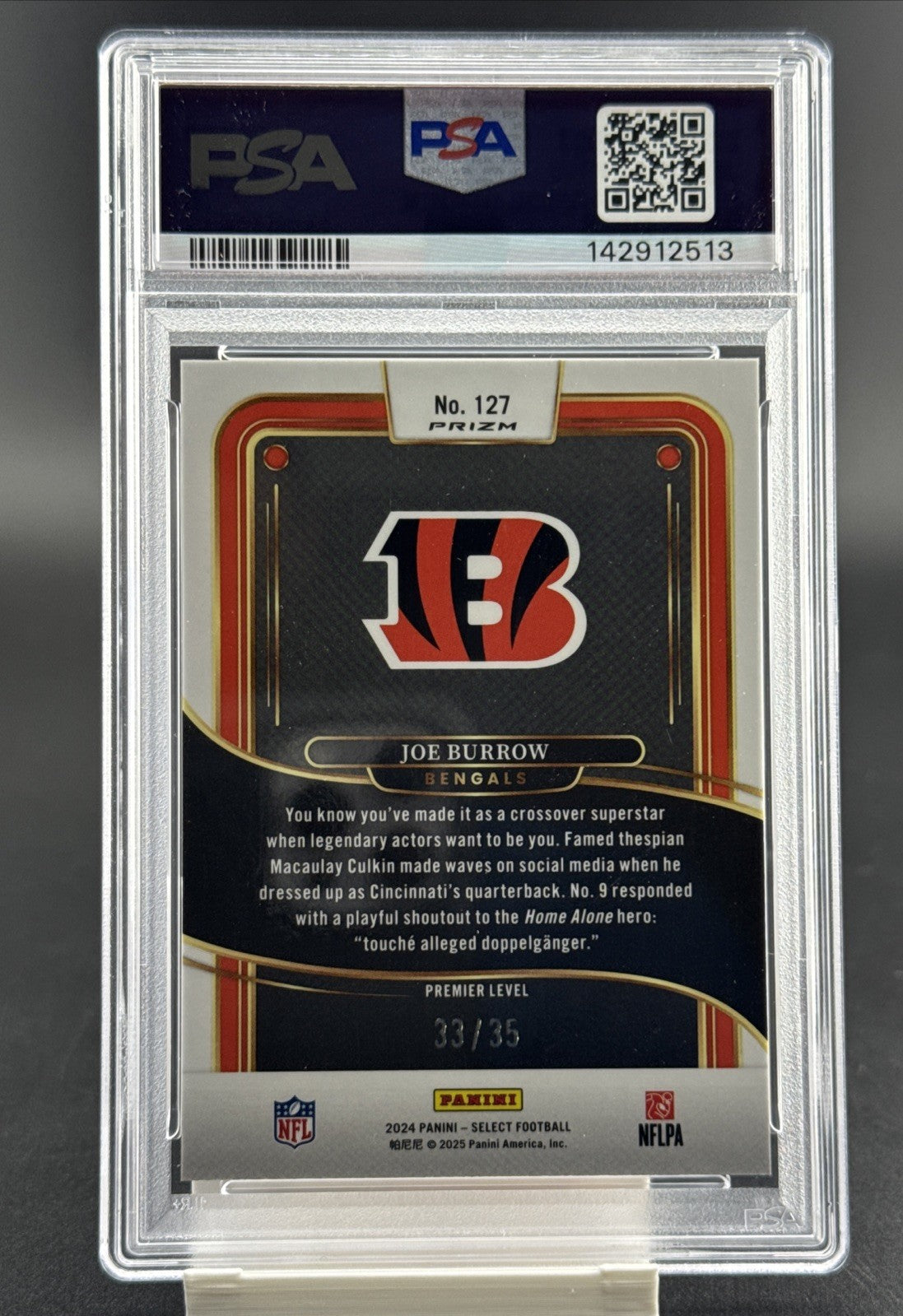 2024 Panini Select - Premier Level Joe Burrow #127 Blue & Orange Shock Prizm /35