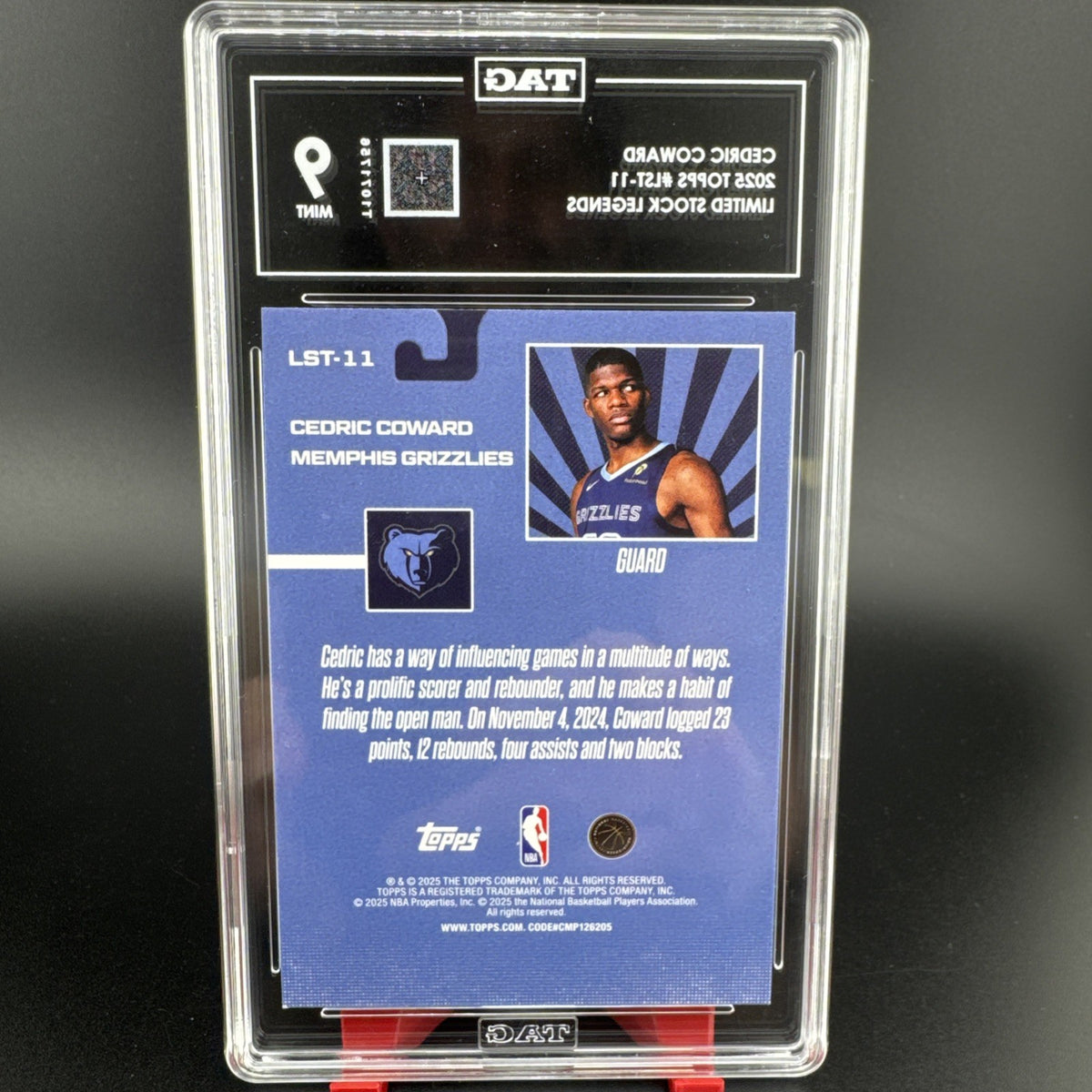 2025 Topps #LST-11 Cedric Coward Limited Stock Legends Tag 9