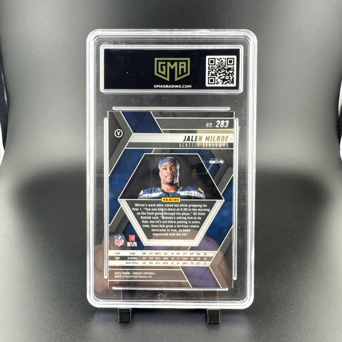 2025 Panini Mosaic - Rookie Variations Jalen Milroe #283 (RC) GMA 9