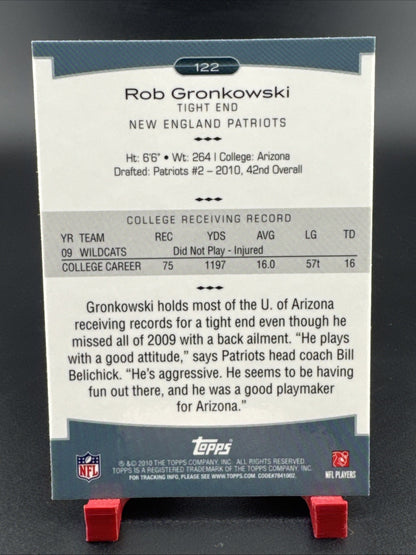 2010 Rob Gronkowski Topps Platinum #122 Rookie Card RC