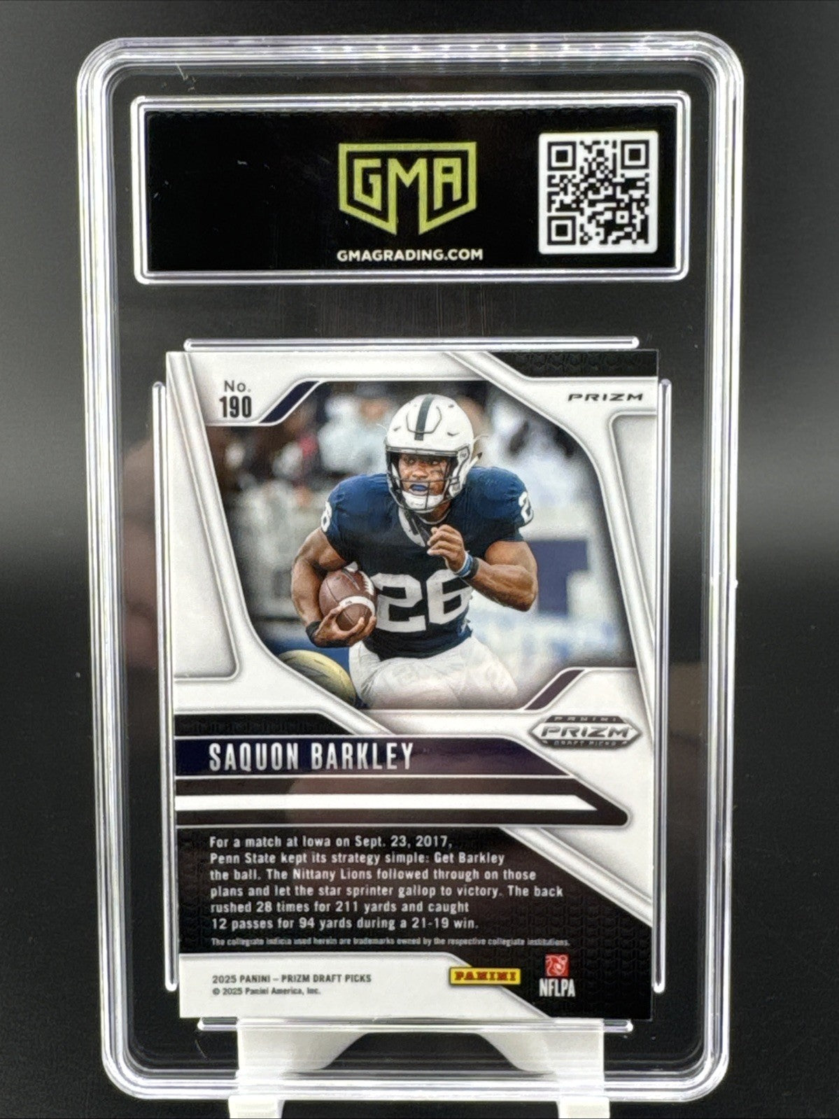 panini prizm draft picks silver saquon barkley penn state #190 GMA 10