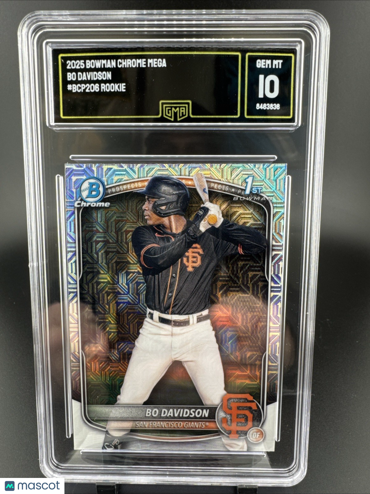 2025 Bowman Chrome 1st Bowman Bo Davidson Giants Mojo Refractor # BCP-206 GMA 10