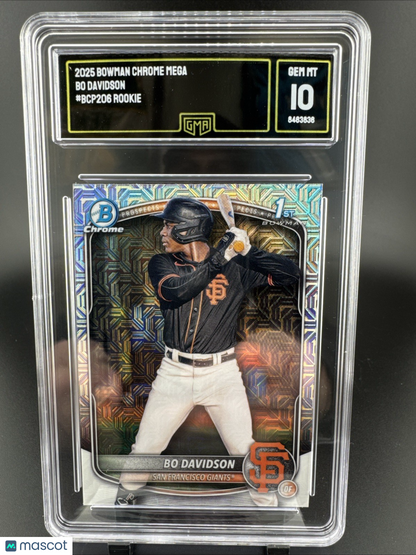 2025 Bowman Chrome 1st Bowman Bo Davidson Giants Mojo Refractor # BCP-206 GMA 10