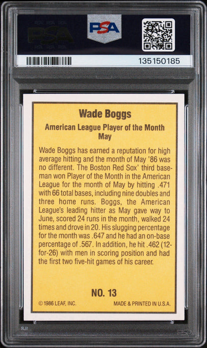1986 Donruss Highlights - Wade Boggs #13