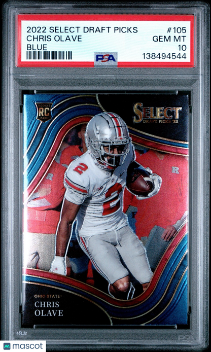 2022 Panini Select Draft Picks - Field Level Chris Olave #105 Blue (RC)