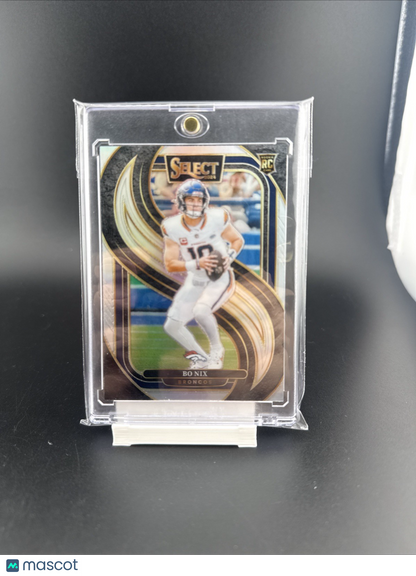 2024 Panini Select - Premier Level Bo Nix #117 Silver Prizm Die-Cut (RC)