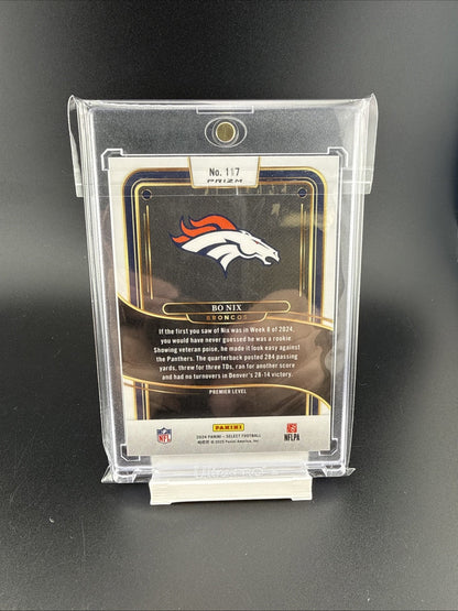 2024 Panini Select - Premier Level Bo Nix #117 Silver Prizm Die-Cut (RC)