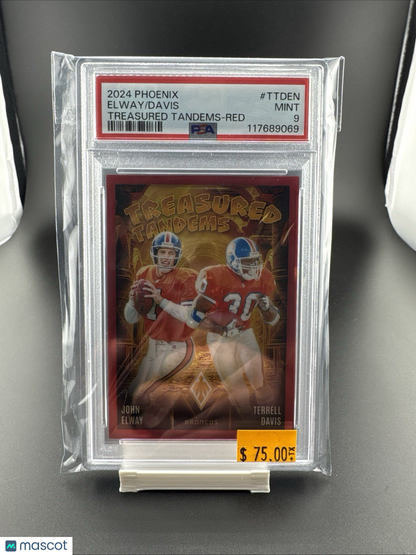 2024 Panini Phoenix Treasured Tandems John Elway, Terrell Davis #TT-DEN PSA 9