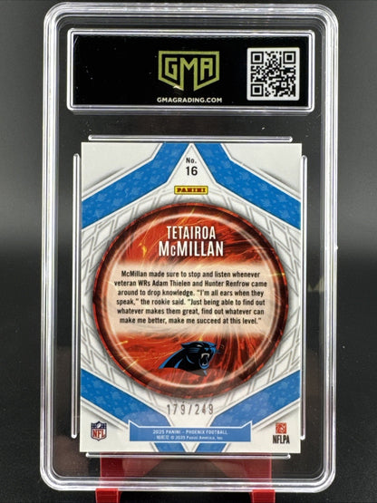 2025 Panini Phoenix - Paragon Tetairoa McMillan #16 Red 179/249 (RC) GMA 10