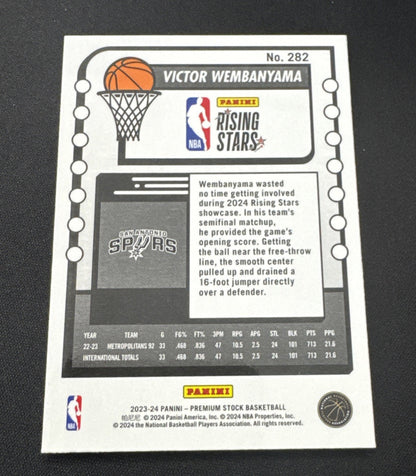 2024 Nba Hoops Premium Stock Rising Stars Victor Wembanyama  Silver Prizm (RC)