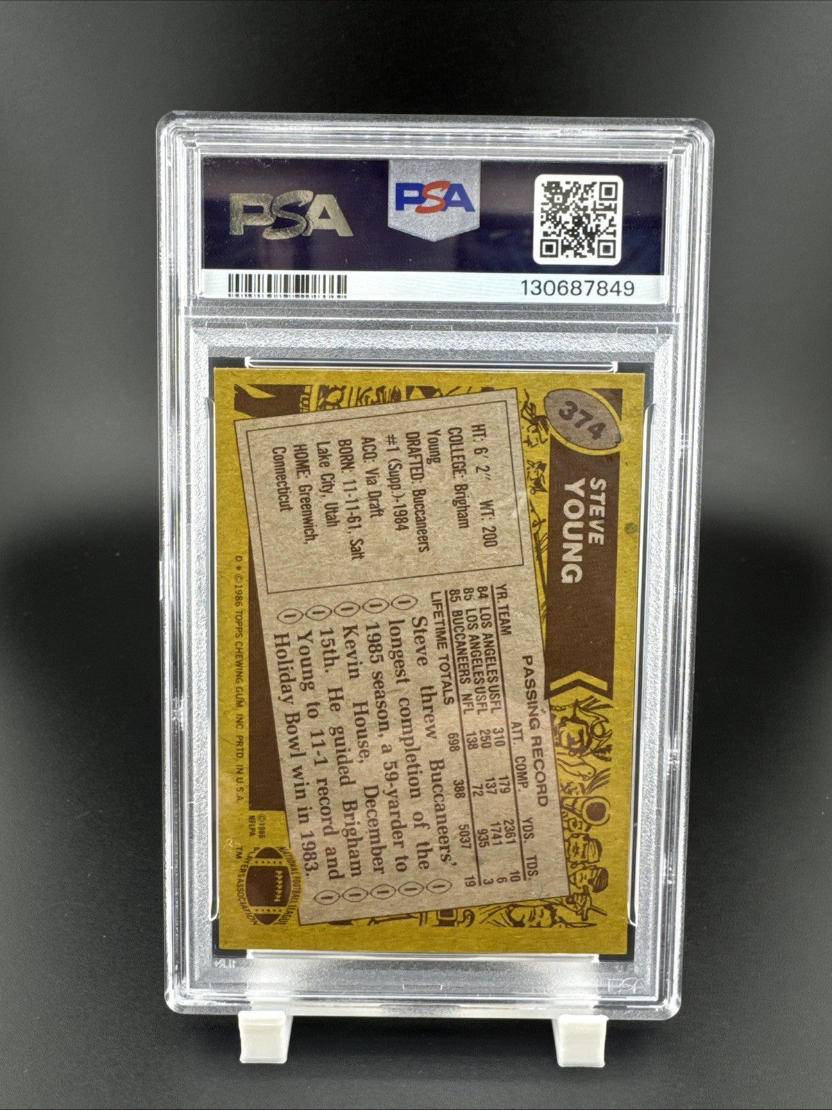 1986 Topps Steve Young #374 (RC) PSA  5